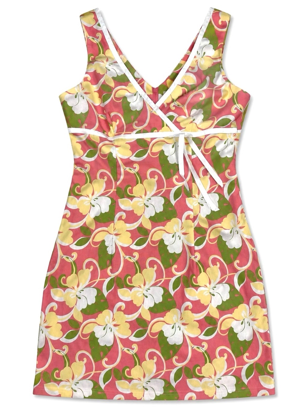 City Triangles Floral Sleeveless Mini Dress Size 7 Y2K Cottagecore Tropical Pink